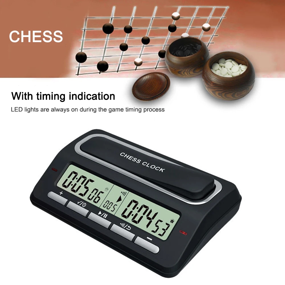 

Chess Digital Timer Professional Count Up Down Timer Plastic Battery Powered Multifunctional Lightweight for Family Personal Use