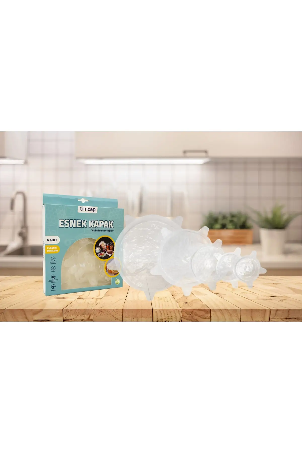 

Flexible Silicone 6-Piece Food Protection Cover Transparent