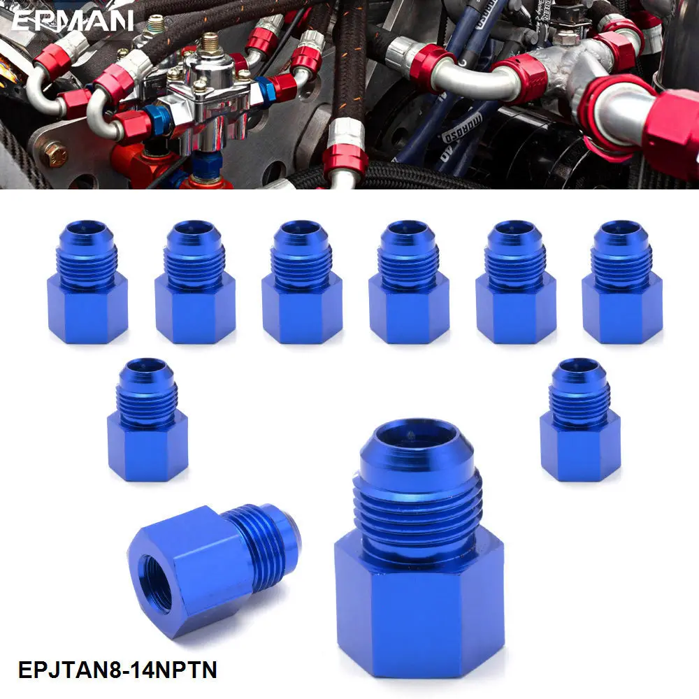 

EPMAN 10 шт. синий 1/4NPT женский AN8 мужской расширяющийся фитинг адаптер редуктора алюминиевая фотовспышка