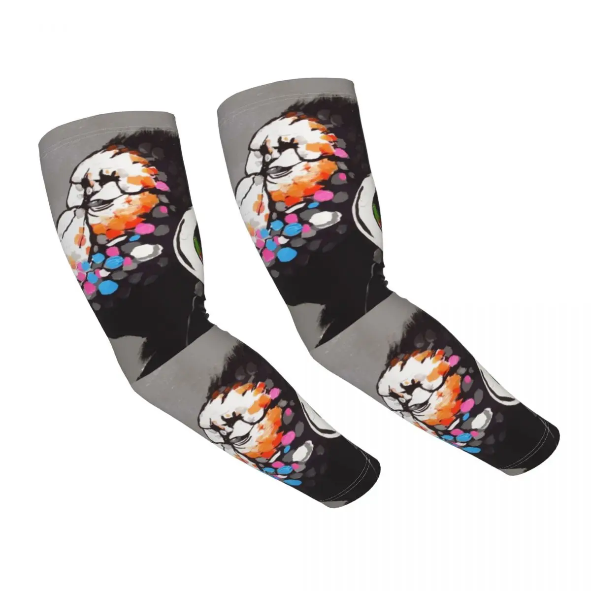 

Банковские диджейские обманки с наушниками с УФ-защитой, охлаждающие рукава на руку для мужчин и женщин, уличная поп-арт, для бега, татуирово...