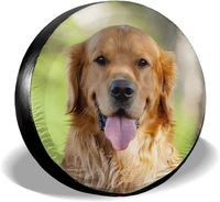 delumie puppy golden retriever dog cool spare tire covers wheel protectors weatherproof universal for trailer rv suv truck campe