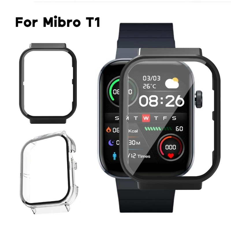 

Screen Protector Cover for MIBRO T1 Scratch-resist Shock Frame Full Edge Coverage Smartwatch One-piece Bumper-Shell