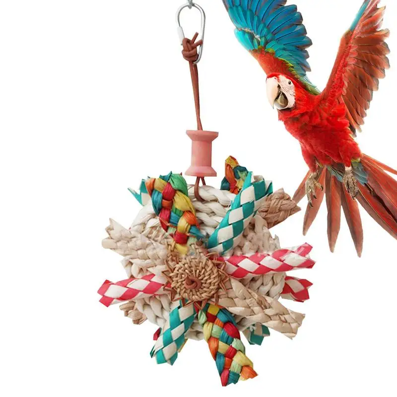 

Parrot Foraging Toy Cockatiel Toy Budgie Toys With Metal Hook Colorful Foraging Toys For Parakeets Parakeet Shredding Toys