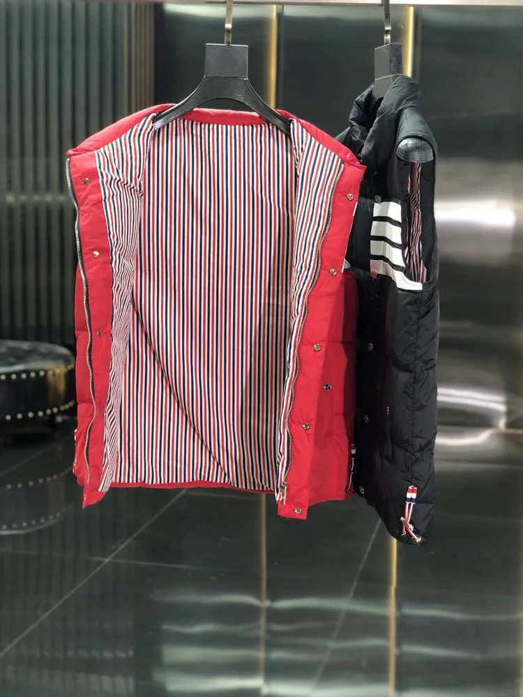 TB THOM Men Down Vest New Autumn Zipper Sleeveless Female Duck Down Waistcoat Smart Causal Sports High Quality Down Vest