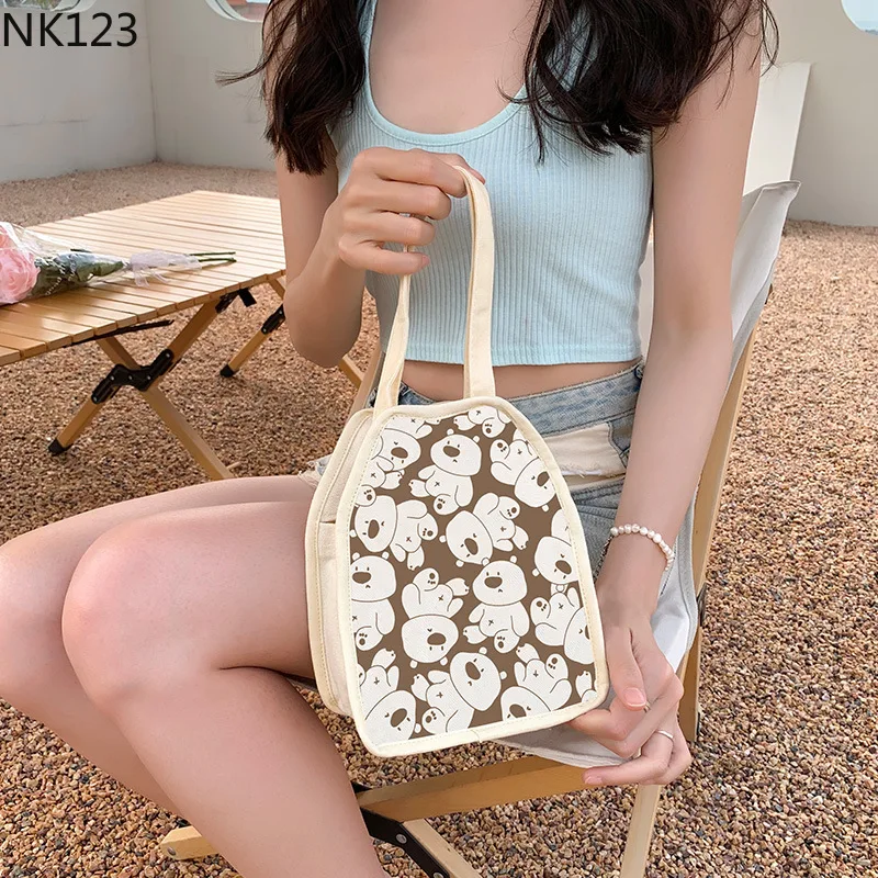 

Корейская Холщовая Сумка, женская сумка для ланча, Студенческая сумка для хранения, сумка для хранения закусок, ручная сумка