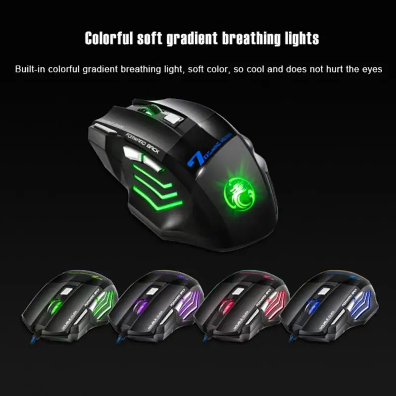 

Adjustable Led Light Night Glow Optical Computer Mouse Usb Mouse With Rgb Backlight For Desktop Laptop Computer Ergonomic Mice
