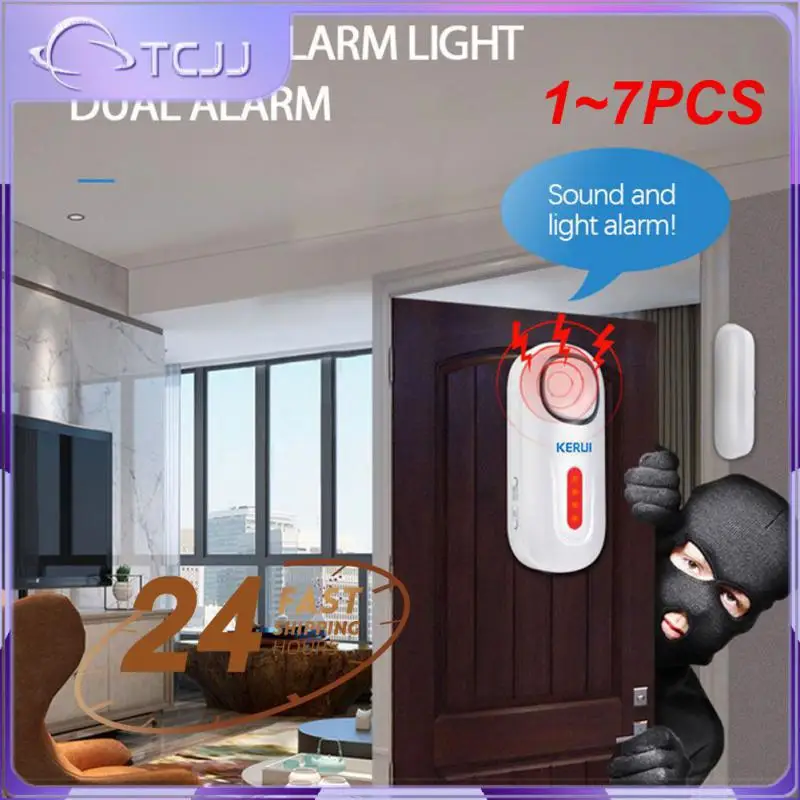 

1~7PCS Wireless Independent Door Magnetic Alarm System 120dB Door Security Alarm Window Door Opening Sensors with Remote Control