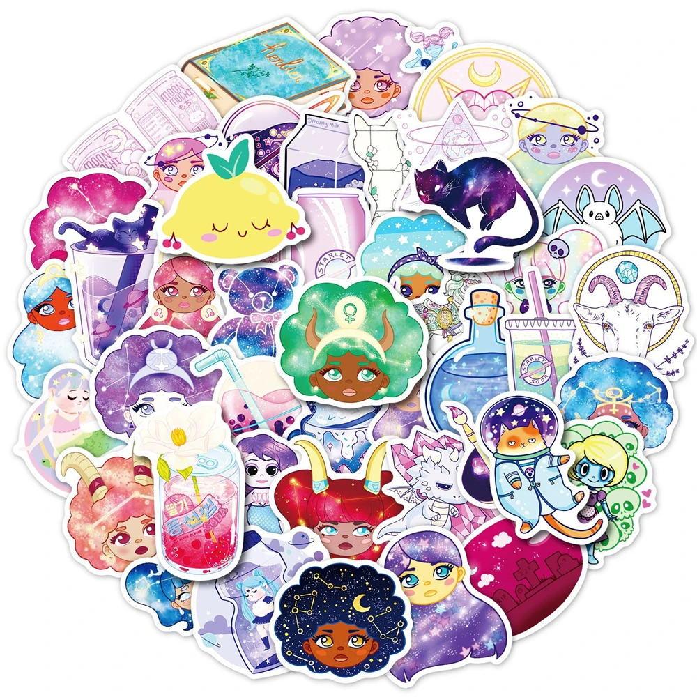 

10/30/50 Pcs Fantasy Cartoon Girl Series Graffiti Waterproof Sticker Decoration Luggage Laptop Helmet Motorcycle Kids Toys
