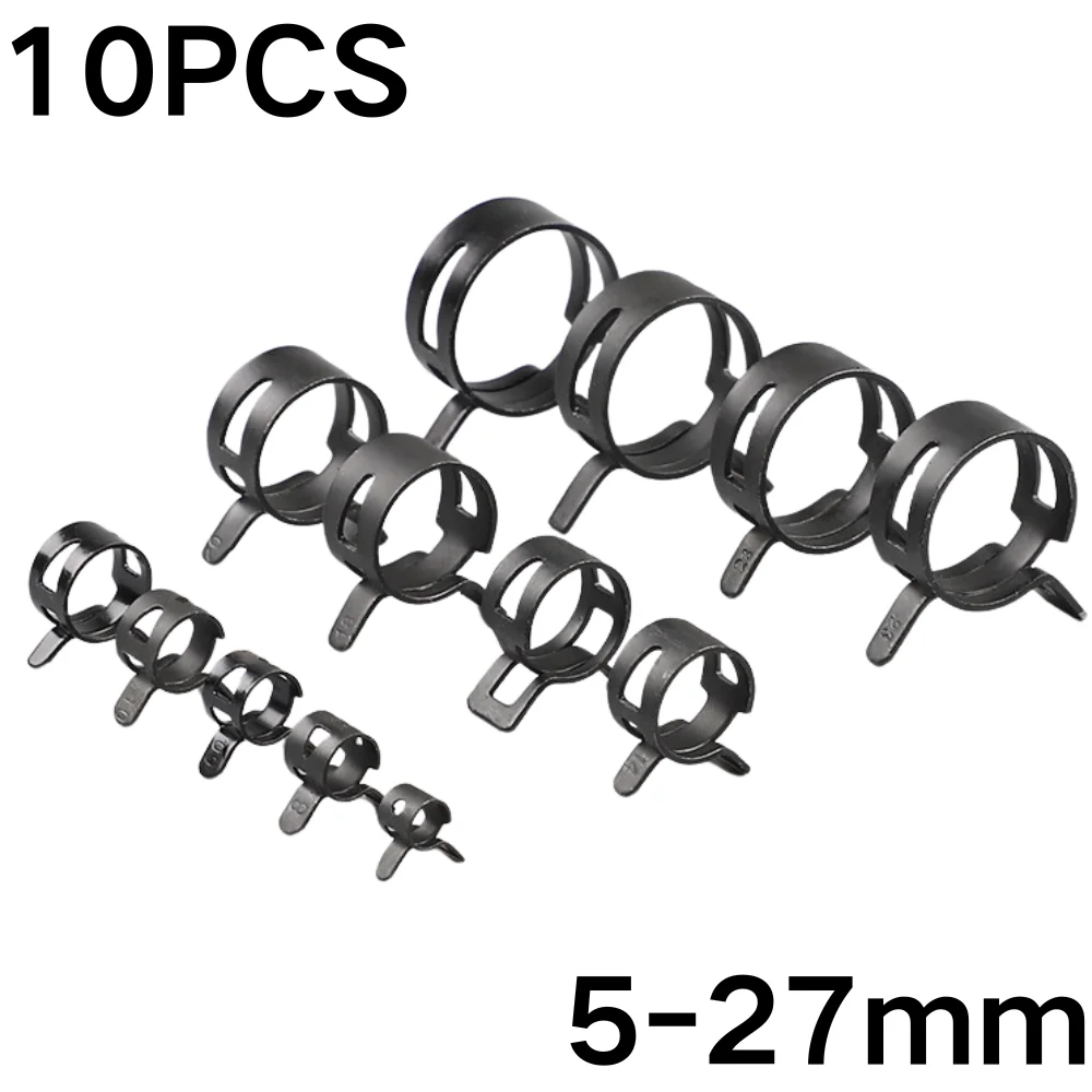 10 шт. Пружинные зажимы для шлангов, оцинкованные, 5-27 мм