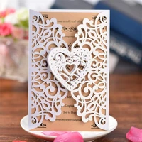 10pcs50pcs wedding invitations cards laser cut love heart vintage decor gift greeting card customize festival party supplies