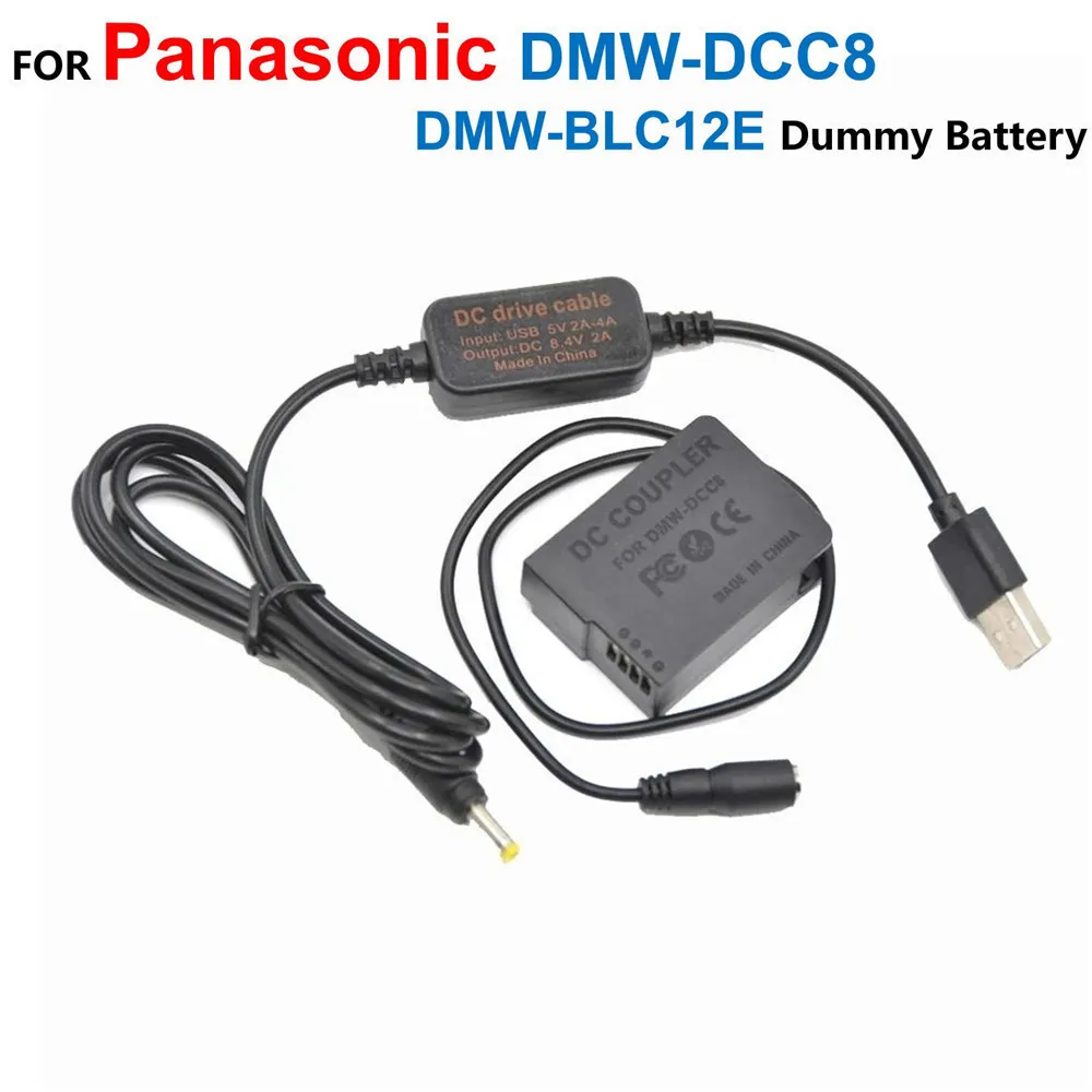 

DMW-DCC8 BLC12E Dummy Battery+Power Bank 5V USB Cable For Lumix DMC GH2 GH2K GH2S G81 G85 FZ1000 FZ2000 FZ300 FZ200 G6 G7 G5