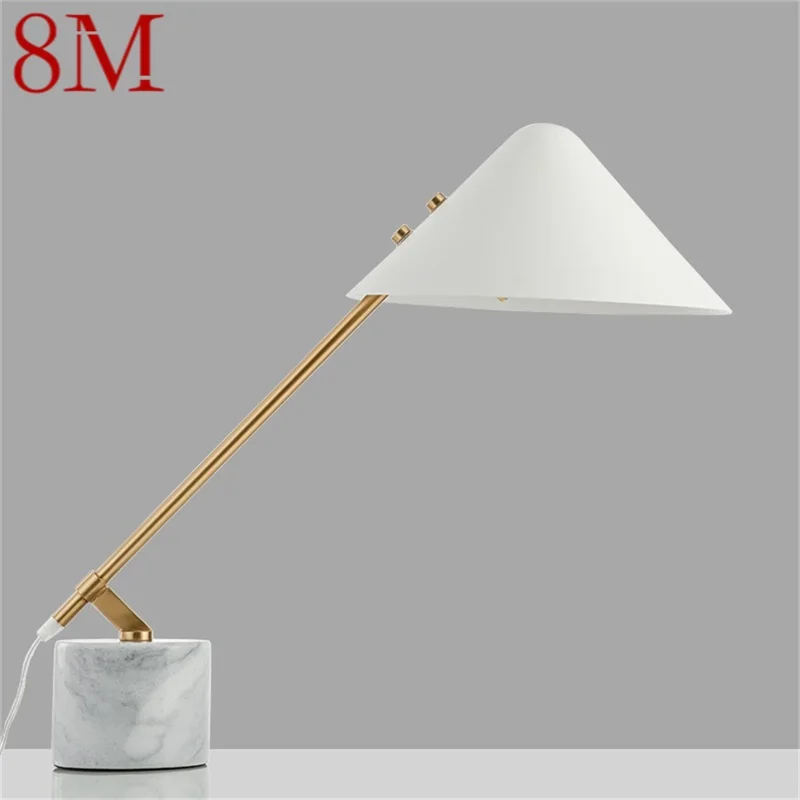 

8M Nordic Table Lamp Modern LED White Creative Vintage Marble Desk Light for Home Decor Living Room Bedroom Study