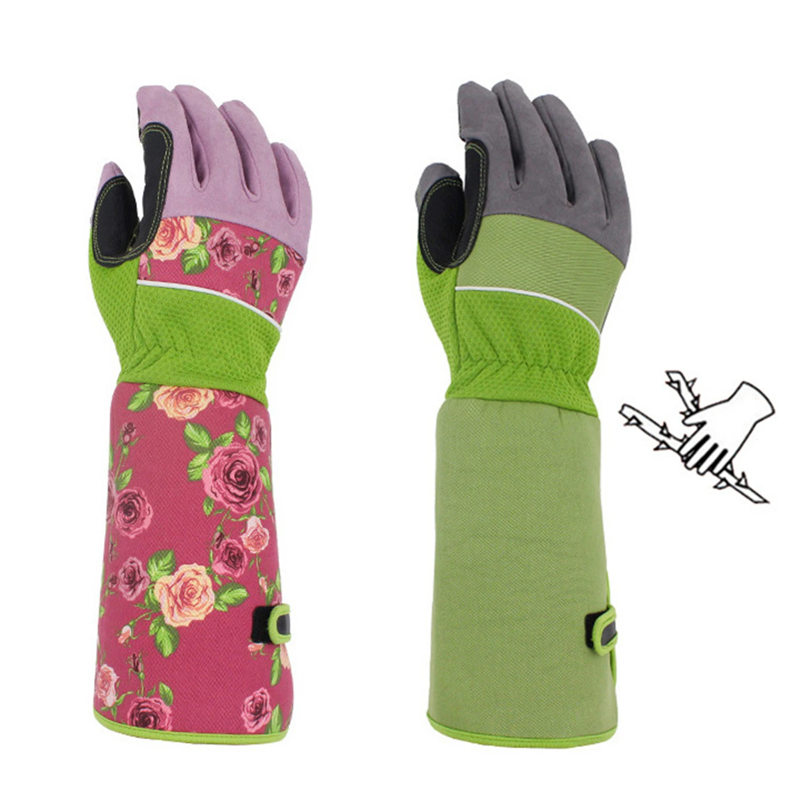 

Long Rose Pruning Garden Gloves Thick Oxford Cloth Work Yard Gardening Glove Hands Protector Waterproof Trimming Gardening Glove