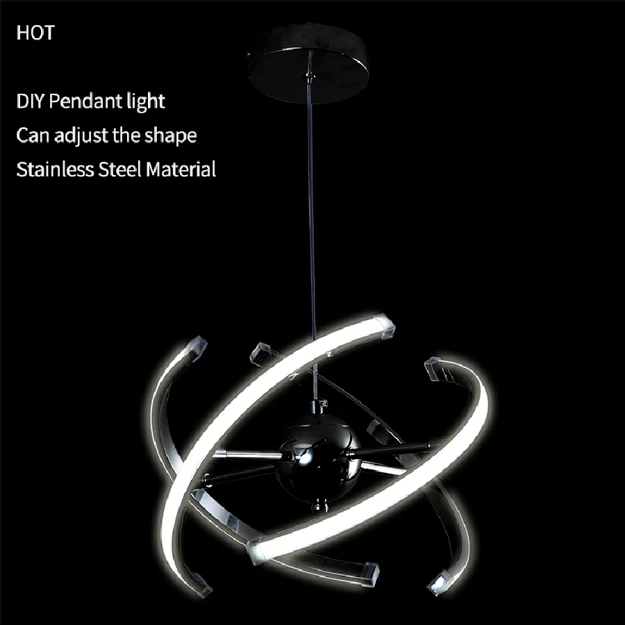 

Хромированный светодиодный подвесной светильник в форме шара, 40 Вт, современная люстра из алюминия, кухонная лампа, 85-265 в, подвесной светильник для столовой, светильник с приложением ing Dimer