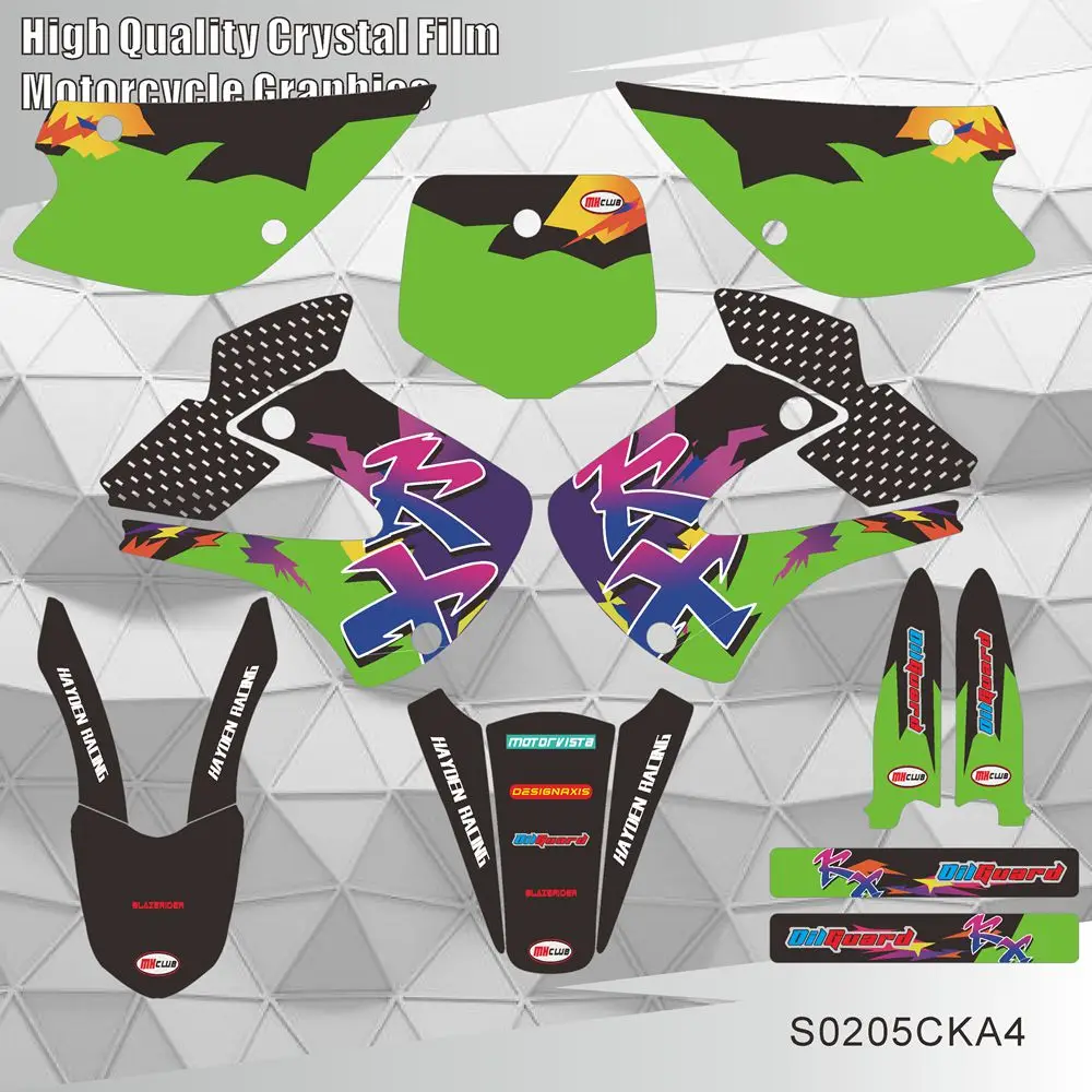 

Наклейки для KAWASAKI KX 85 KX85 KX100 KX 100 2001-2013, полностью графические наклейки, задний фон для мотоцикла, имя под заказ