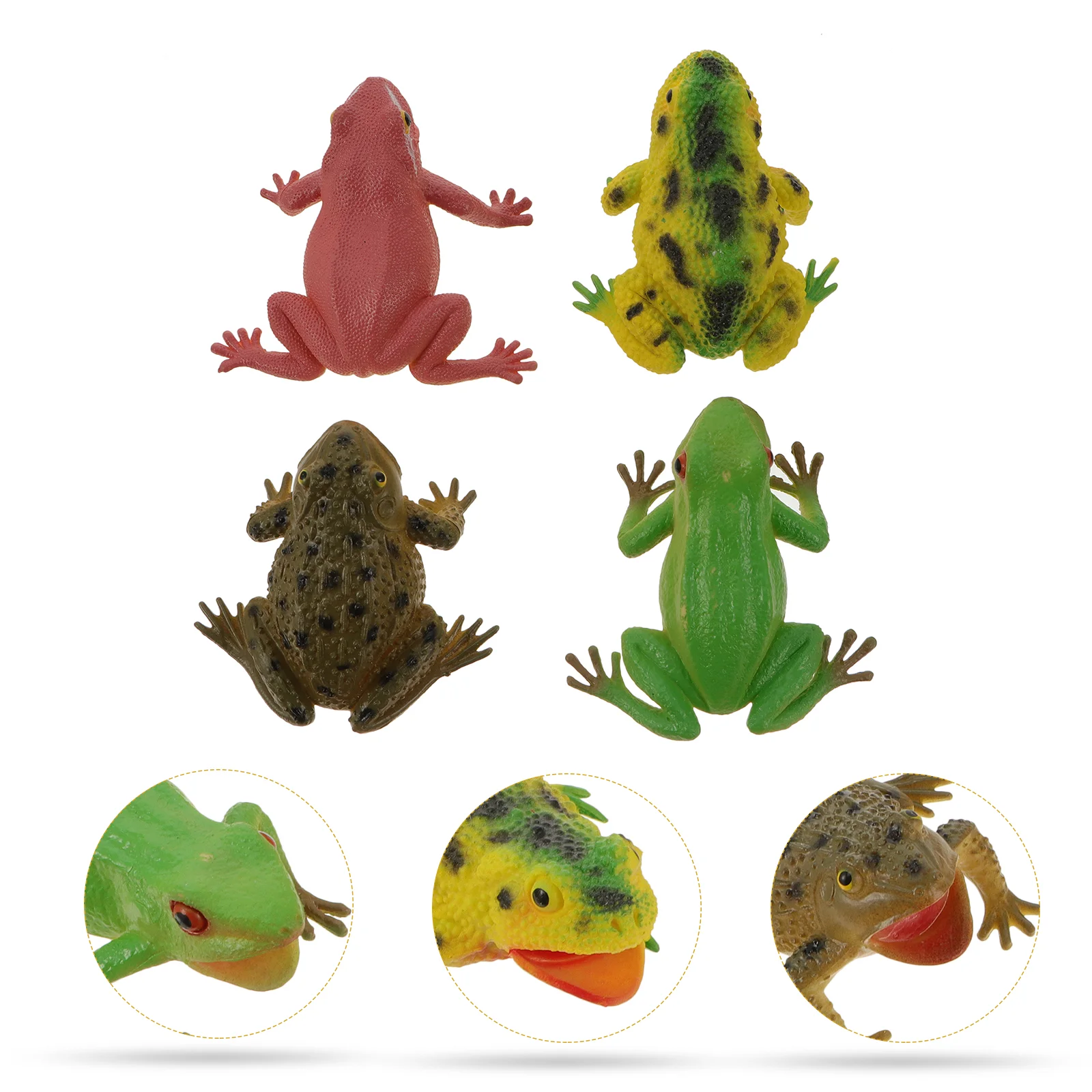 

4 Pcs Simulated Frog Ornament Vivid Simulation Frogs Creative Decor Mini Resin Animals Decorate Plastic Child Figurines Kids