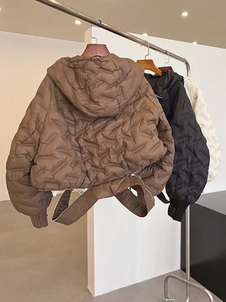 Куртка женская короткая зимняя на утином пуху Модный повседневный пуховик с