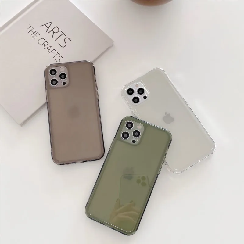 Simple Pure Color Transparent Silicone Soft Shell Phone Case For iphone 13 12 11 Pro Max XS X XR 7 8 Plus Fashion New Products