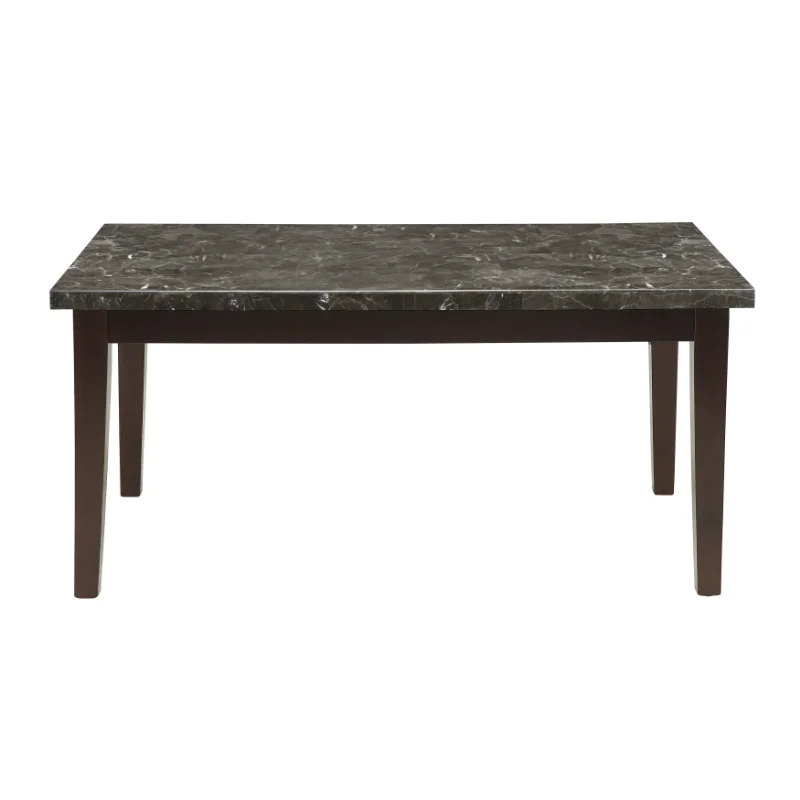 

Transitional Dining Table 1pc Espresso Finish Wood Legs Black Marble Top Dining Room Furniture Espresso Solid Wood