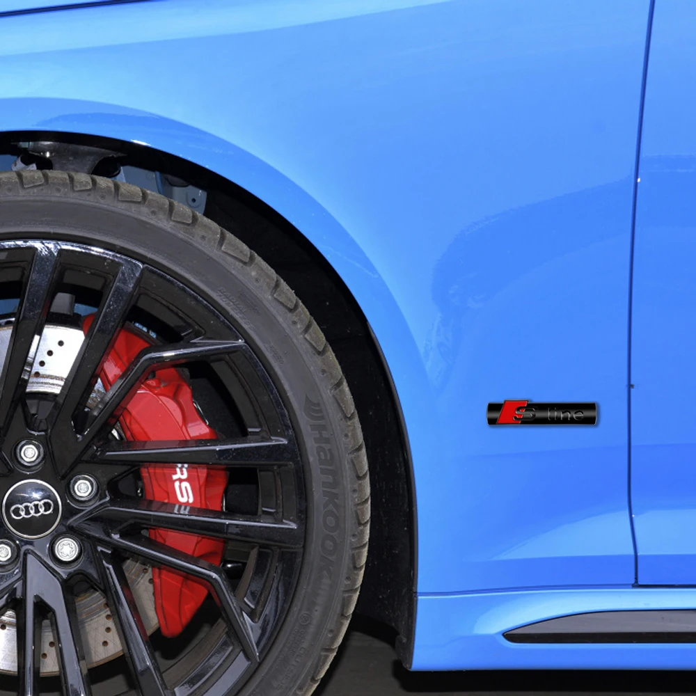 3D Metal S Line Логотип автомобиля Передняя решетка Украшение Боковая наклейка на