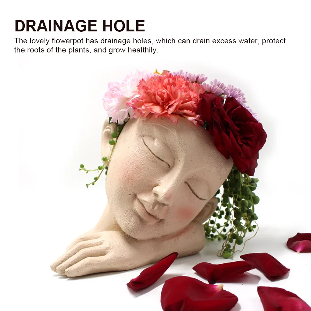 

Flower Pot Office Succulent Plant Sleeping Position Flowerpot Vase Tabletop Planter Indoor Outdoor Ornaments Decoration