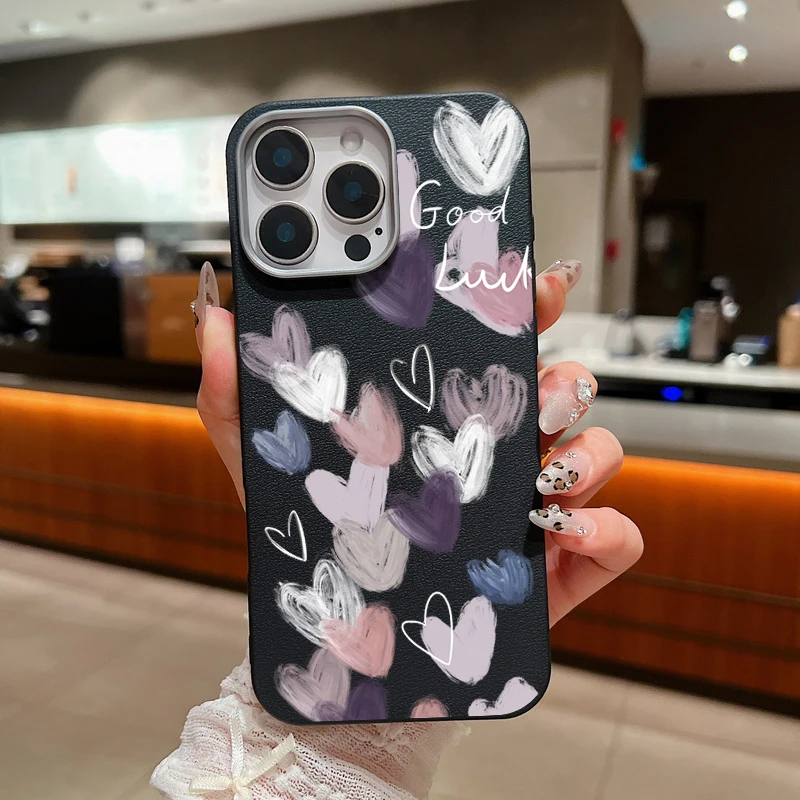 Чехол для iPhone 16 Pro Max роскошный силиконовый чехол ярких цветов с кожаной текстурой