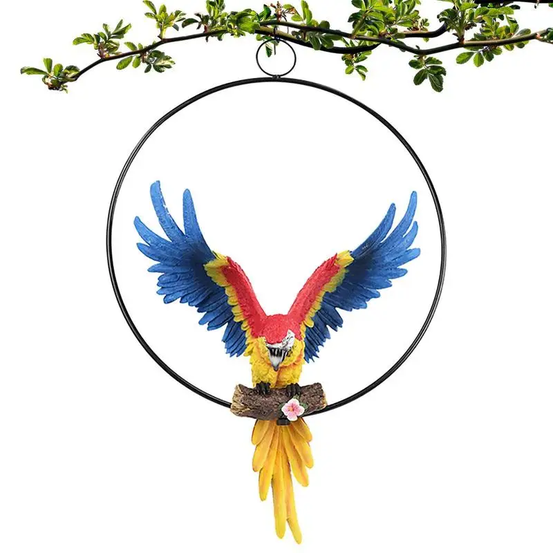 

Macaw Parrot Decor Resin Parrot Sculpture Decorative Garden Statues Tropical Birds Figurines Vibrant Colors Accent Forest Nature