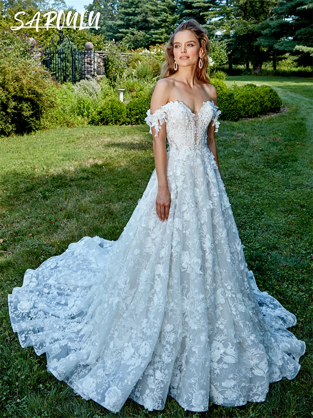 

Romantic Lace Appliques Wedding Dress For Woman Off The Shoulder Bride Dresses Sweetheart Bridal Gown Vestidos De Novia