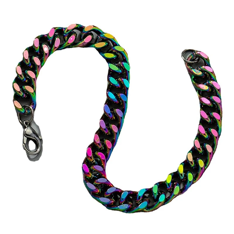 

Модные ювелирные изделия, металлическая цепочка, браслет, трендовый однослойный цветной браслет