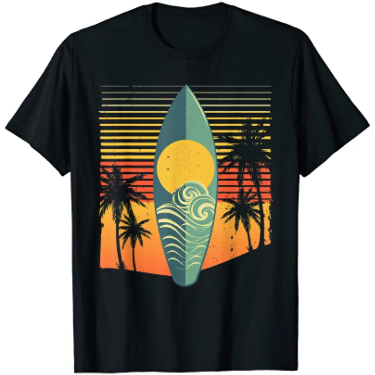

Cool Surfboard for Men Women Surfer Retro Surf Sunset Beach T-Shirt Cotton Daily Four Seasons Tees Vintage T Shirt Tees