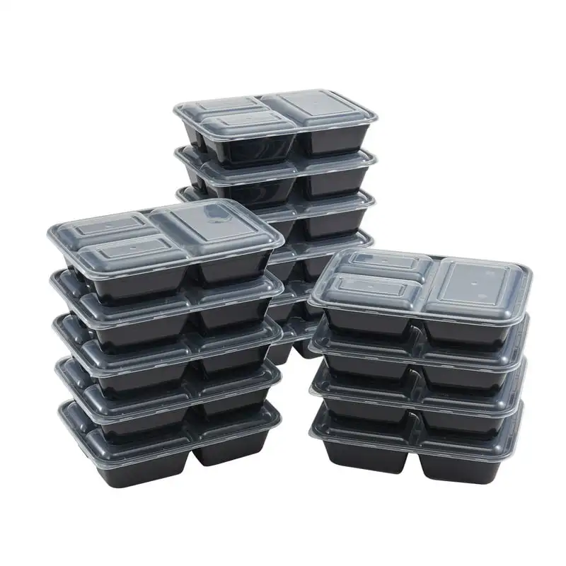 

5 Cup 3 Compartment Meal Prep Food Storage Container, 15 Pack
