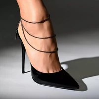fashion multilayer crystal chain anklet sexy women high heel shoe simple foot ankle foot jewelry leg chain decoration