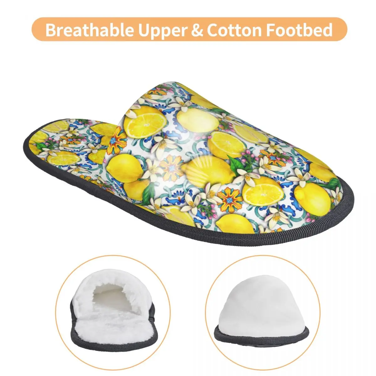 Пользовательские средиземноморские лимоны гостевые Тапочки для отеля женские