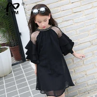 new teenager ruffle sleeves chiffon dresses for girls clothing age68 10 12 14 16year 2022 big girls party dress children