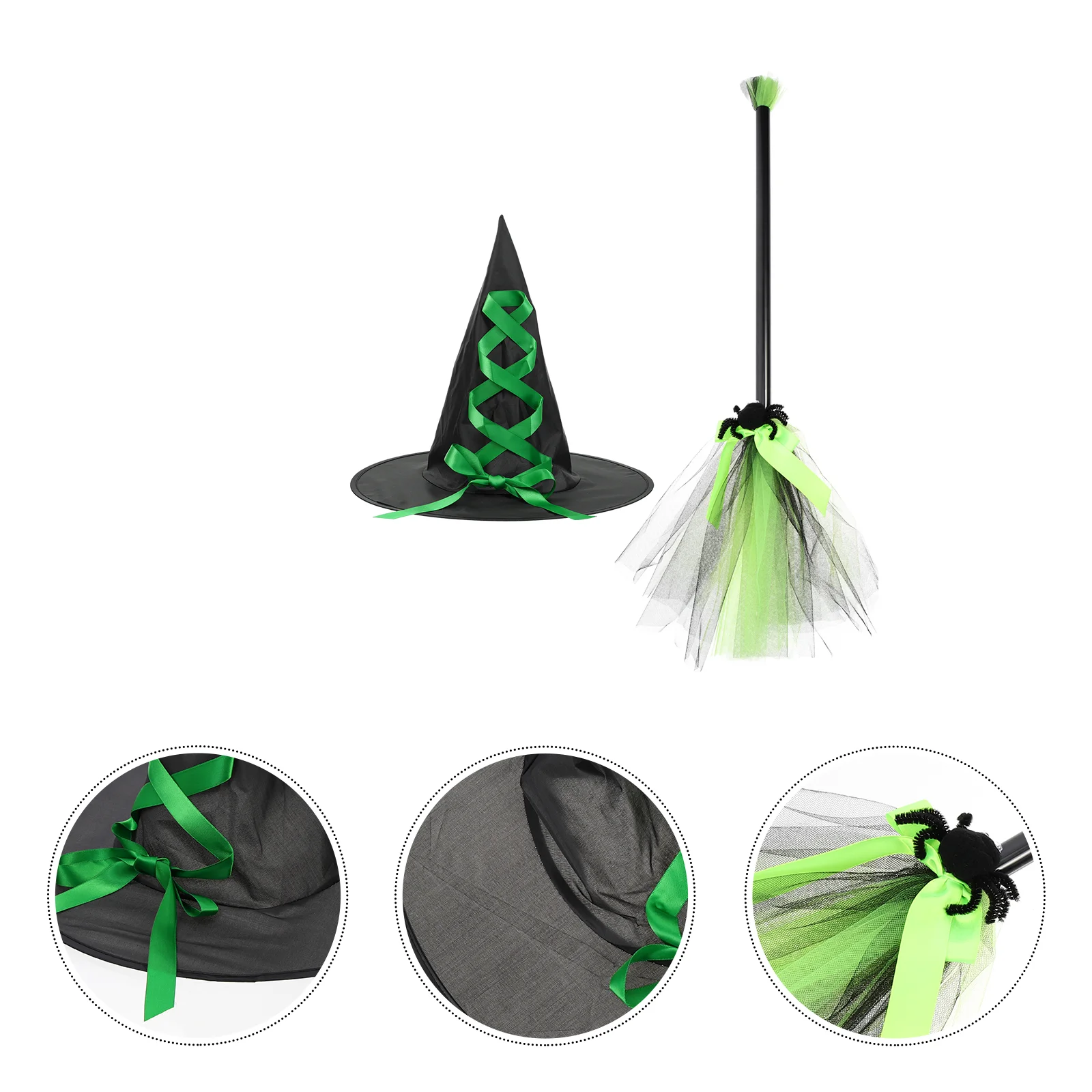 

Witchbroom Hat Broomstick Costume Kids Wizard Cosplay Accessories Witches Hats Props Headbandflying Set Caps Decoration Party