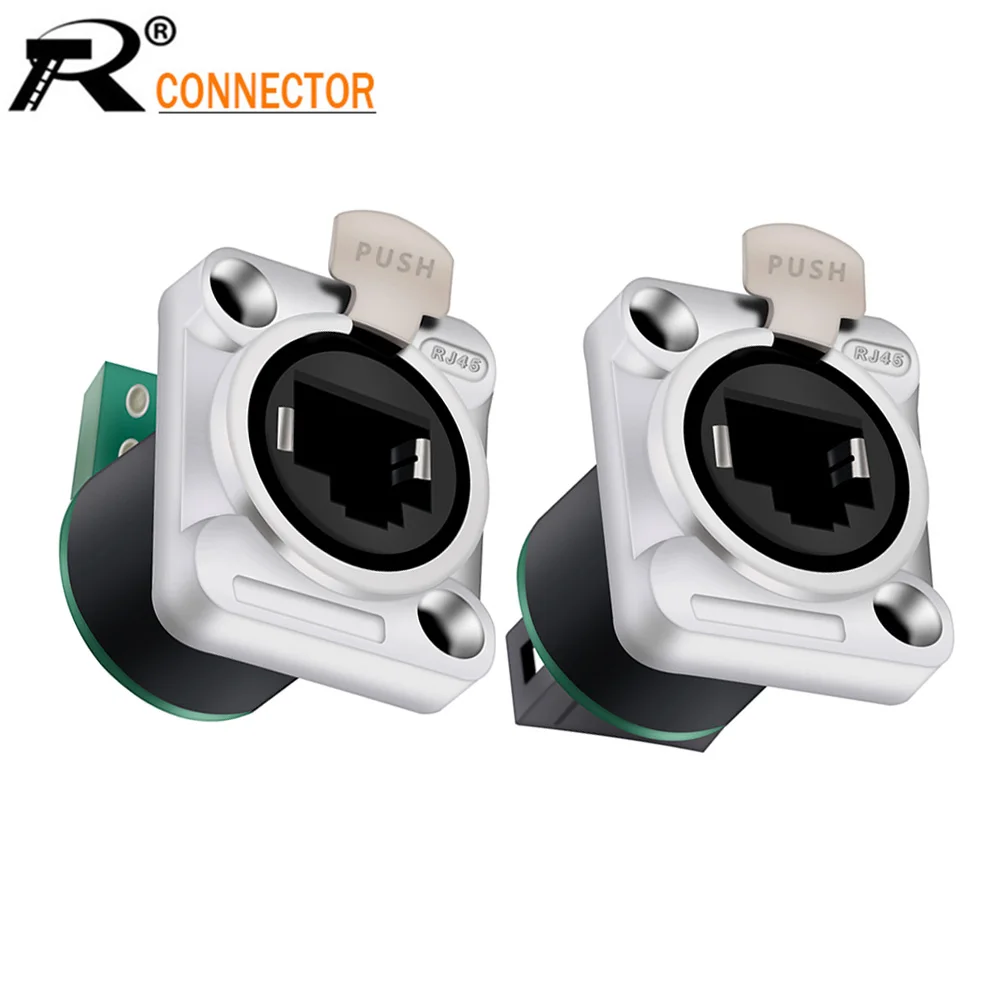 

100 шт. RJ45 разъем Ethernet RJ45 с разъемом для печатной платы 8P8C RJ45 водонепроницаемый адаптер IP65 женские розетки для монтажа на панель