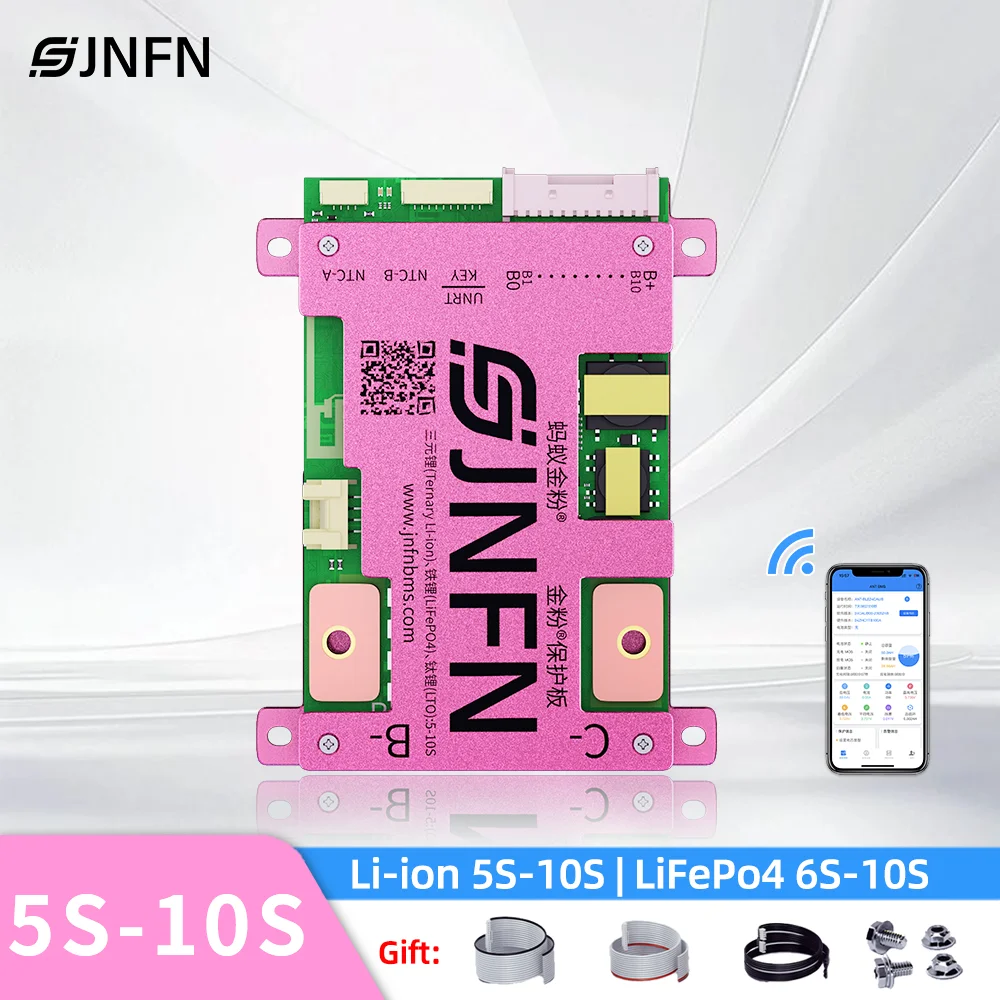 Фото JNFN Ant BMS 5-10S 5S 6S 7S 8S 24V 10S 36V 50A 100A Lifepo4 NMC Умная система управления батареями (BMS) с RS485 и Bluetooth №1