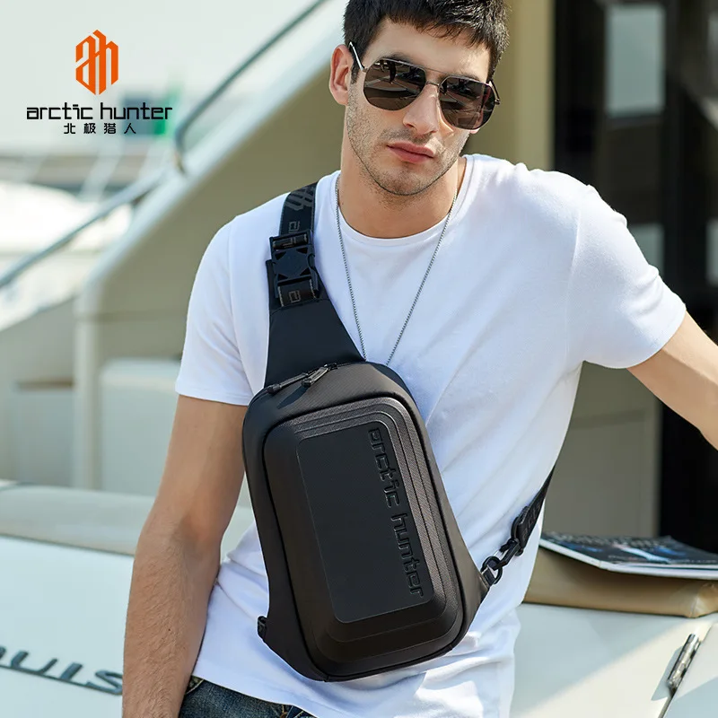 

Anti-Theft Chest Bag Street trend Eva Hard Shell Crossbody Bags Waterproof Anti-Pressure Motorcycle Bag Riding Chest Bag for Men