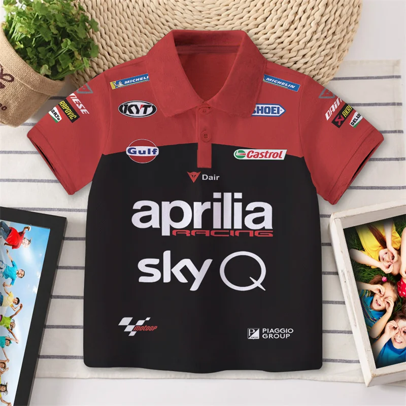

Aprilia Motorcycle Club Riding ball Shirt 2021 Men's and women's short sleeve 3D children's POLO shirt summer half sleeve top