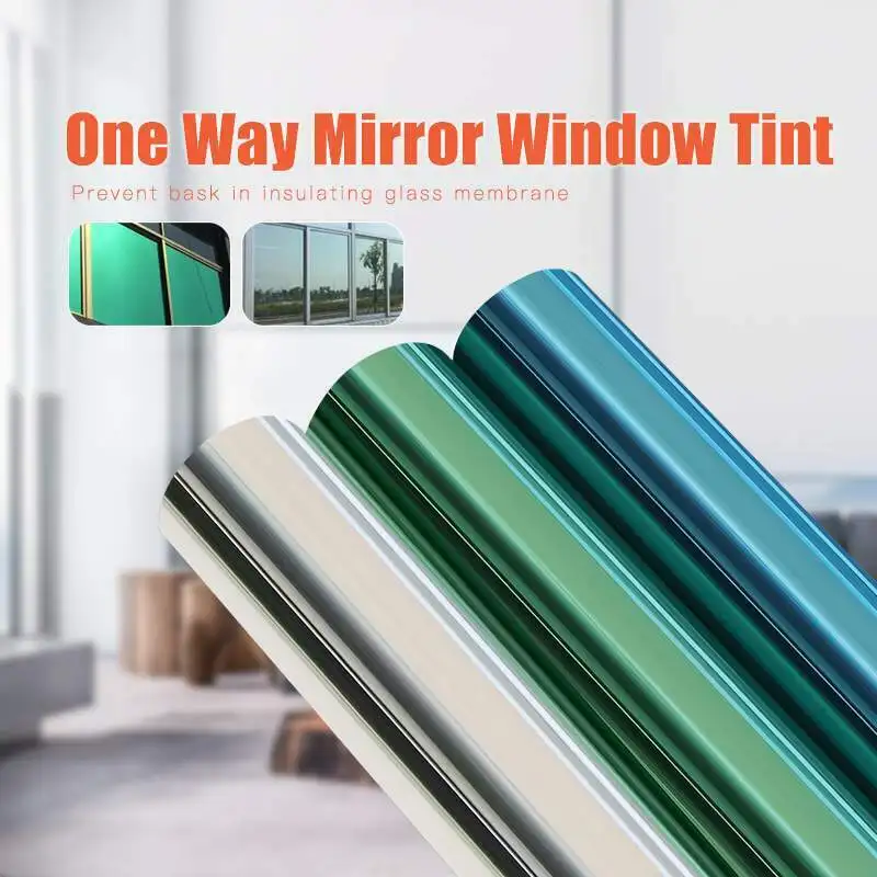 

Window Glass Privacy Tint Film One Way Silver Insulation Solar Reflective Layer Self-adhesive Sun Protection Stained Glass Film
