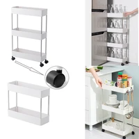 multi layer storage cart narrow gap storage rack with rolling wheels kitchen bathroom mobile shelf organizer household rack