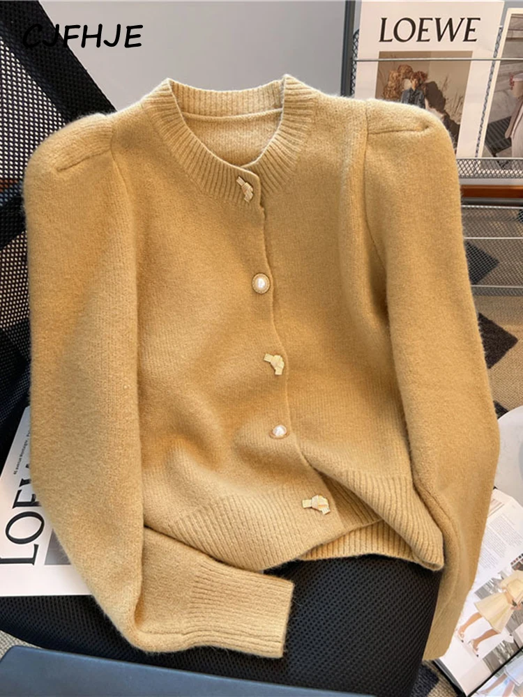 CJFHJE однотонный очаровательный стильный свитер с длинными рукавами и