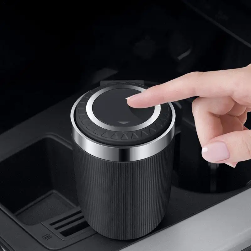 

Universal Car Ashtray 3 Colours Autp Mini Ashtray With LED Blue Light For Most Car Cup Holder Cigarette Holder Box For Car