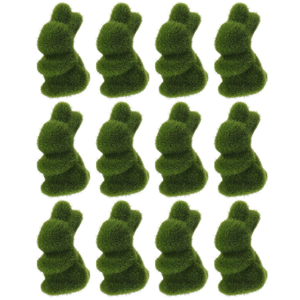 

Rabbit Bunny Easter Statue Figurine Flocked Garden Decor Artificial Decoration Figure Tabletopper Simulation Animal Cake Shape