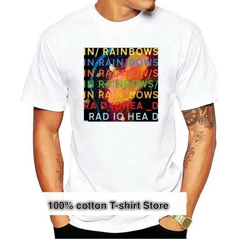 

New Radiohead In Rainbows Rock Band Legend Men Black T Shirt Size S To 3Xl