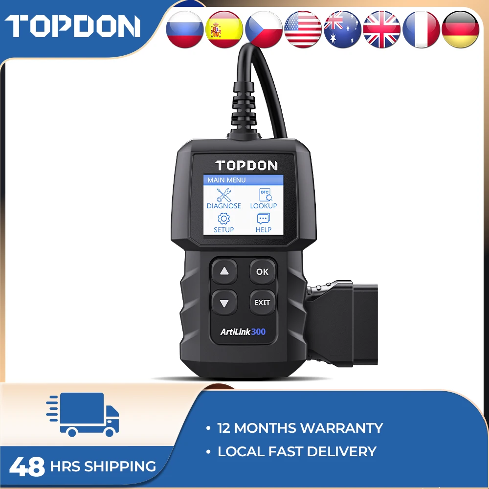 Считыватель кодов TOPDON AL300 OBD2 Автомобильный сканер автомобильный диагностический