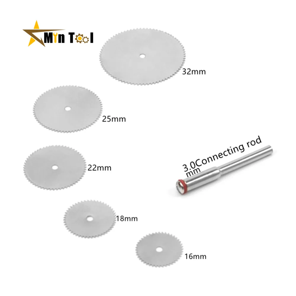 

6pcs Circular Saw Blade Set HSS Cutting Disc Rotary Tool Accessories for Dremel Compatible Wood Plastic Aluminum Hand Tool