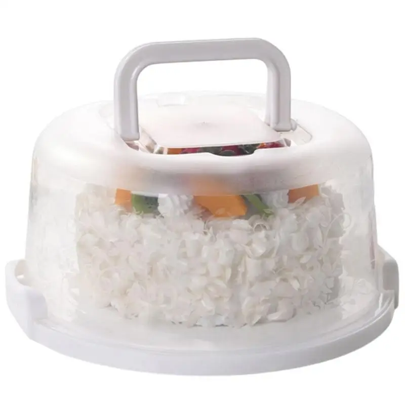 

Cupcake Holder Round 7-Slot Cupcake Containers Keeper Cake Container Holder With Lid And Handle Cake Storage Container With Dome