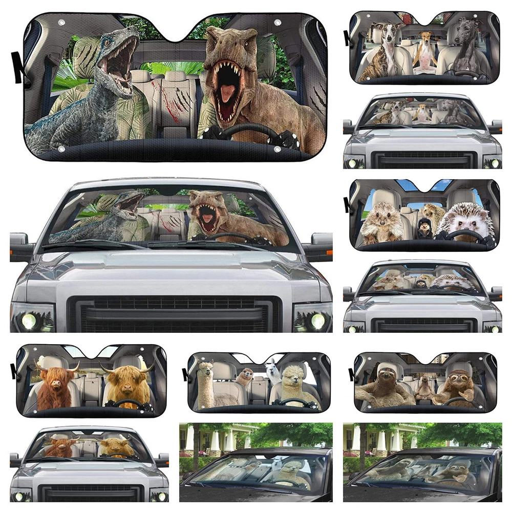 

3D Animal Design Automobile Sunshade Cover Car Windshield Snow Sun Shade Waterproof Protector Cover Car Front Windscreen Cover