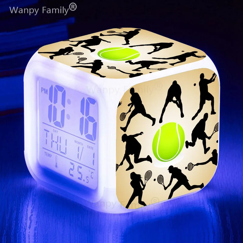 7color Changing Multifunction Touch Sensing Wake Up Timer Tennis Poster Led Digital Clock